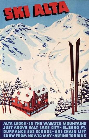 Ski Alta Poster circa 1940's